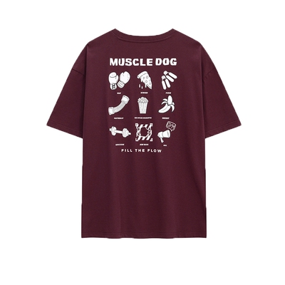 肌肉狗简约宽松休闲圆领短袖T恤