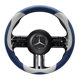 真皮比亚迪元PLUS专用汽车方向盘套把套透气打孔保护套四季通用