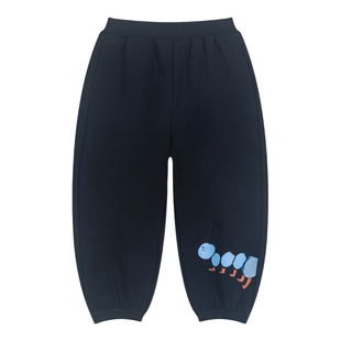 马拉丁儿童裤子26春装新款男童女童小童蚂蚁图案束脚裤针织长裤