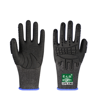 TPE浸塑防砸手套防滑耐磨柔软透气维修采矿赶海防刺机械防撞手套