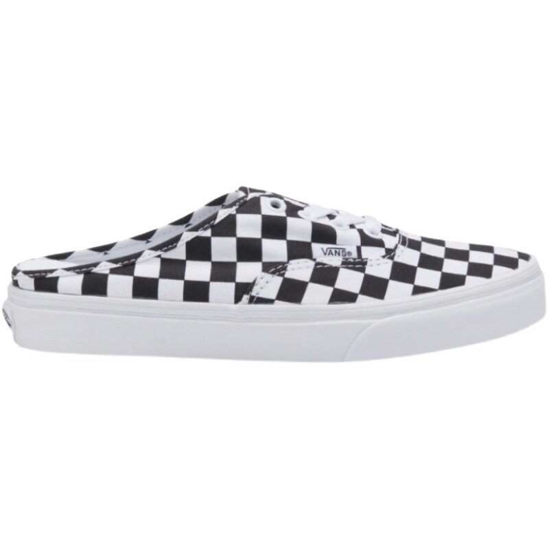 vans黑白棋盘格半拖夏季帆布板鞋