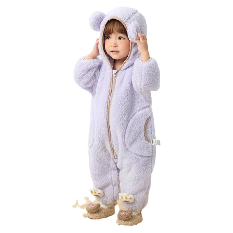 巴拉巴拉婴儿连体衣女童爬爬服加绒宝宝外出服哈衣儿童冬装童装小