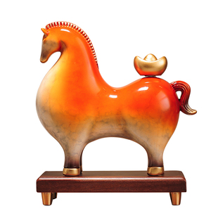 马上有钱马摆件客厅玄关高级感家居装饰品大气工艺品乔迁新房礼物