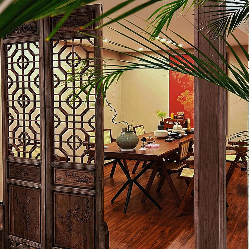 中式屏风实木隔断可折叠移动做旧仿古遮挡帘隔断墙摄影道具中国复
