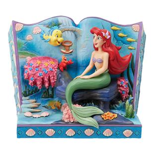 enesco迪士尼公主小美人鱼故事书摆件爱丽儿手办生日礼物送女生