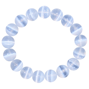 白猫眼石手串石膏（覆膜）流光猫眼一线圆珠手链小众女友闺蜜礼物