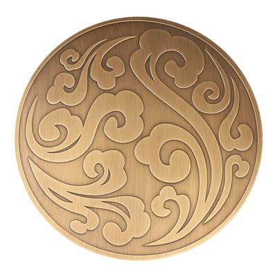 启秀全铜背景装饰片复古刻花面板