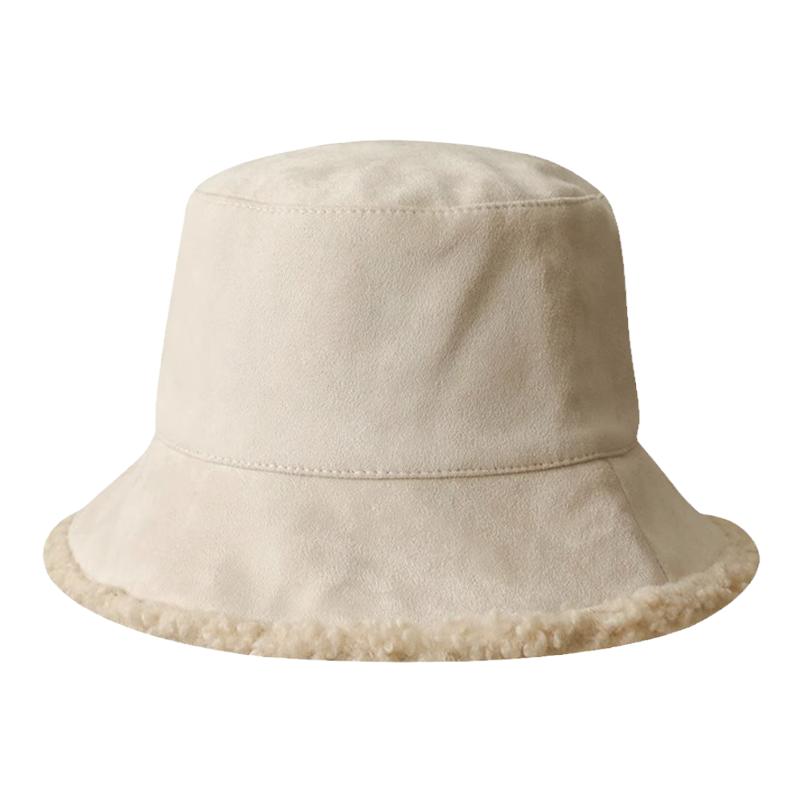 Classy key日本设计师联名款大脸渔夫帽羊羔绒盆帽双面可戴大檐帽