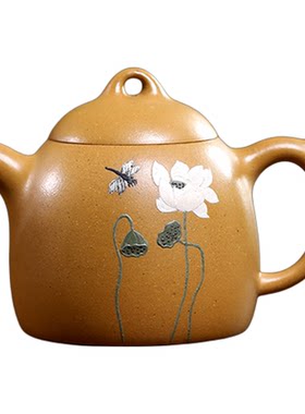 宜砂茗品宜兴紫砂壶纯手工名家茶壶茶具全手工黄金段泥秦权壶