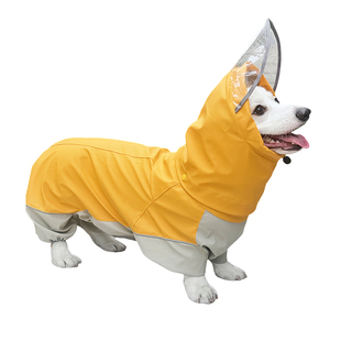 柯基专用雨衣宠物狗狗四脚全包雨披法斗巴哥小短腿包肚的防水衣服