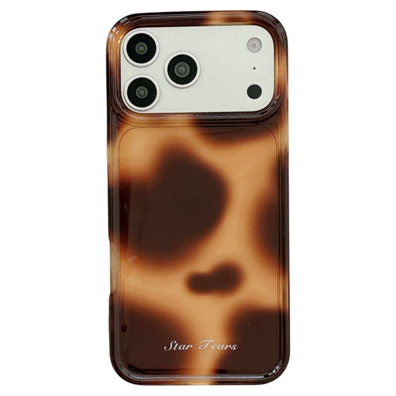 MoreRex 复古ins美拉德玳瑁晕染带链条适用苹果18手机壳iphone17promax新款18pro小众15全包防摔保护套14女16