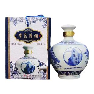 绿岛崇明老白酒本岛清酒15度清甜型糯米酒6斤米白酒瓷瓶送礼黄酒