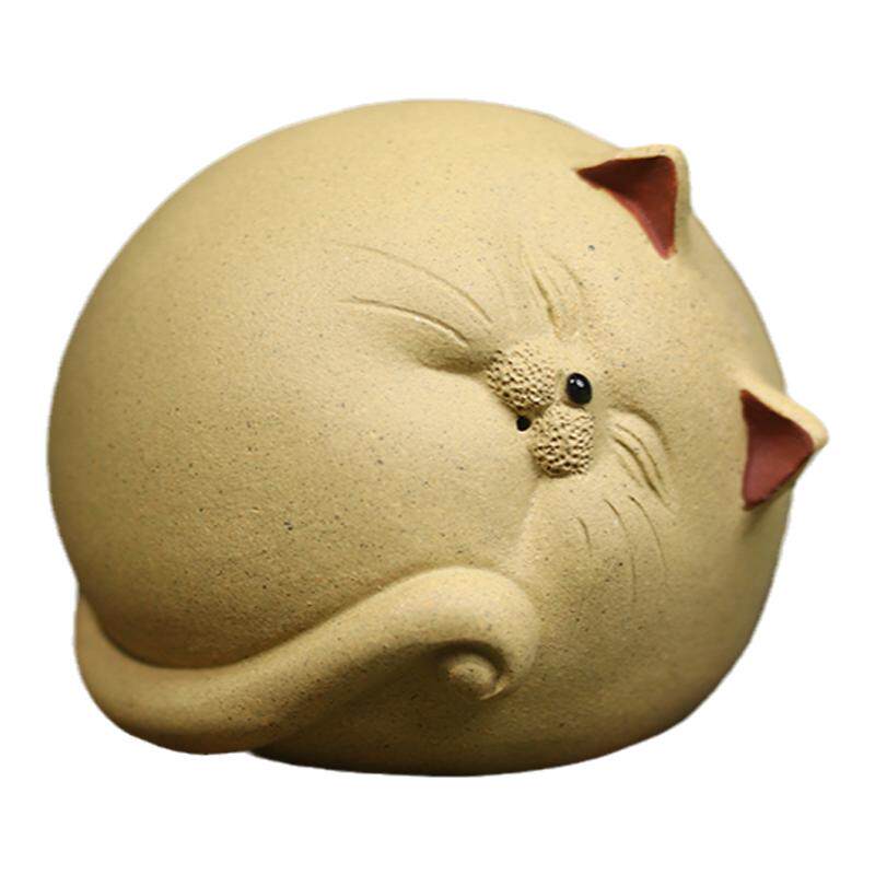 自在紫砂茶宠摆件精品可养茶玩猫茶宠摆件