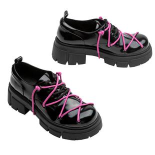 Toomanyshoes女鞋新款涩谷街系带时髦小皮鞋乐福鞋单鞋