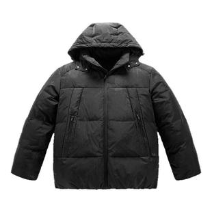 太平鸟男装 休闲羽绒服男士时尚舒适连帽面包服男撞色印花羽绒服