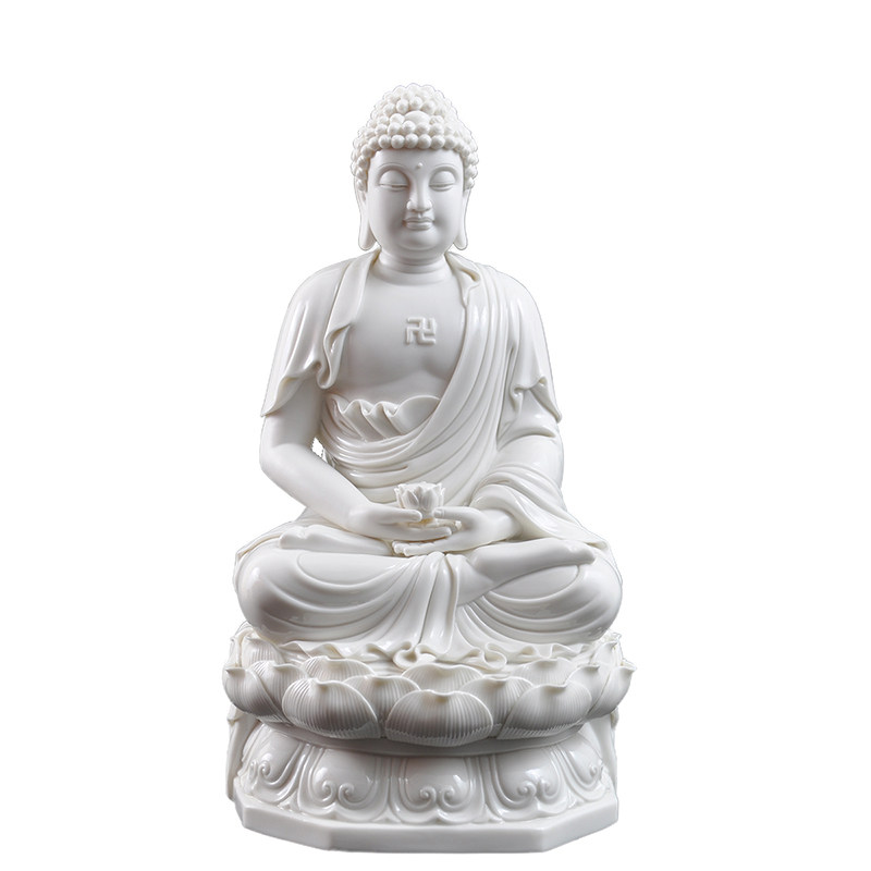 西方三圣释迦牟尼药师佛德化陶瓷
