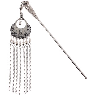 古风长款流苏合金发簪女民族风汉服盘发饰百搭西藏旅行简约盘发钗