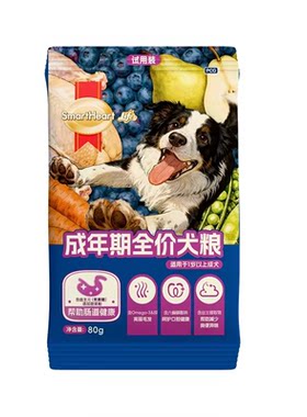 【U先试用】慧心常伴成年期狗粮成犬狗粮狗狗亮丽毛发80g*2袋