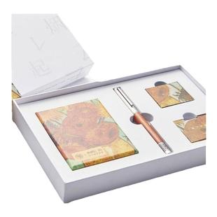 笔下文创X朱炳仁联名酸枝木轮回钢笔 梵高星空向日葵礼品礼盒套装