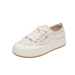 卓诗尼2026春季新款休闲板鞋时尚舒适网面透气小白鞋百搭运动鞋女