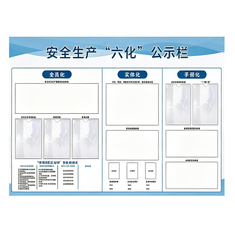 安全生产六化三化公示栏墙贴定制