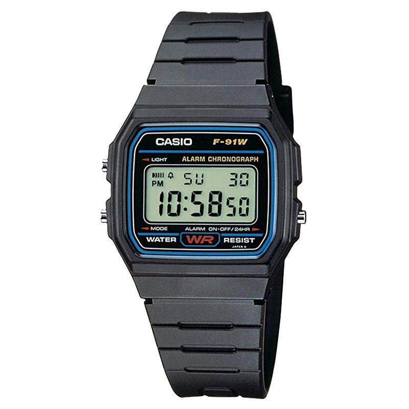 卡西欧(CASIO)手表 男女网红小方块复古考试手表 情侣手表F-91W-1