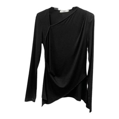 垫肩莫代尔长袖女韩版不规则显瘦