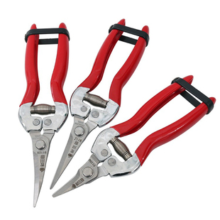 佐川田稀果剪弯头翘头剪不锈钢采摘锯齿剪花刀葡萄剪橘子摘果剪刀