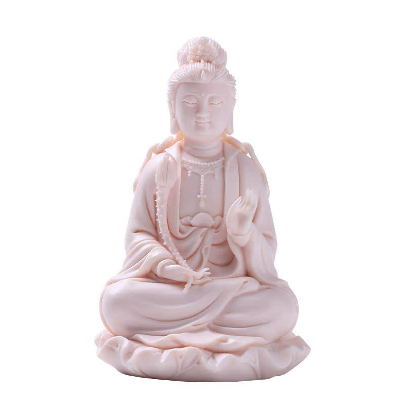 戴玉堂玉红瓷属马本命佛菩萨小佛像陶瓷摆件坐荷大势至家用供奉