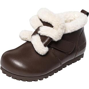 【绒绒鞋】斯纳菲女童棉鞋儿童棉靴2025冬季新款加绒小女孩毛毛鞋