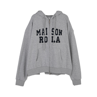 [张元英同款]rolarola25年秋字母卫衣外套休闲夹克外套连帽卫衣