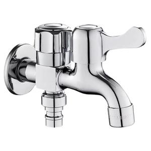 洗衣机水龙头专用四分螺纹一进二出三通双控双出水一分二接头防冻