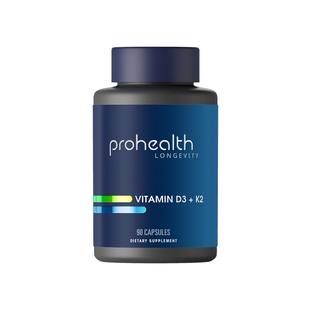 美国进口ProHealth 新产品VITAMIN健康科学维生素D3+K2 90粒胶囊