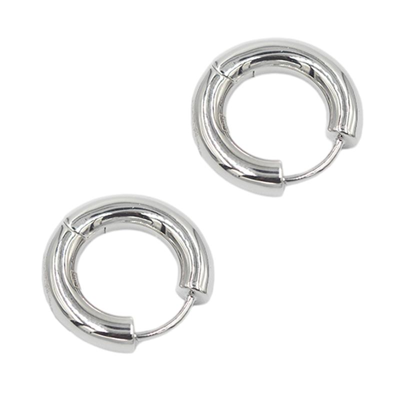 WBJ定制珠宝  素银耳环纯银耳环 实心925银hiphop耳环 old school