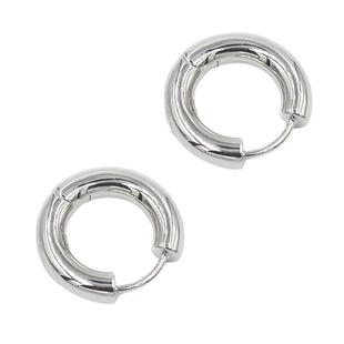 WBJ定制珠宝  素银耳环纯银耳环 实心925银hiphop耳环 old school