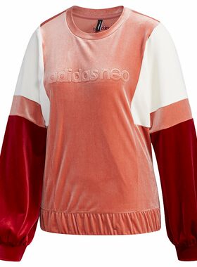 Adidas/阿迪达斯NEO女子丝绒保暖运动卫衣套头衫EI4366