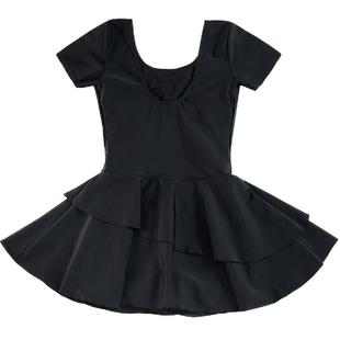 热浪黑色游泳衣大码2025新款遮肚显瘦连体裙泳装保守泡温泉泳衣女