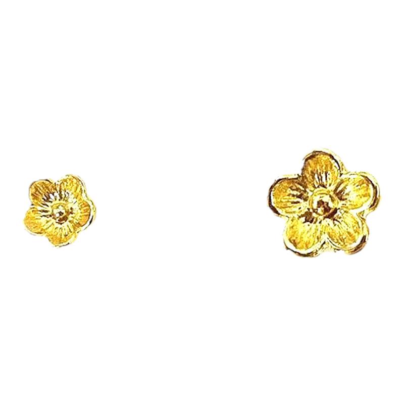 网红爆款富贵黄金花朵美甲饰品蝴蝶金属五瓣花大小混装指甲装饰品