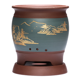 宜兴紫砂兰花盆带底座蝴蝶兰兰花君子兰兰草专用花盆透气特价包邮