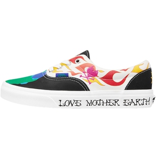 VANS范斯女鞋2026秋季保护地球鸳鸯色复古涂鸦休闲一脚蹬帆布鞋