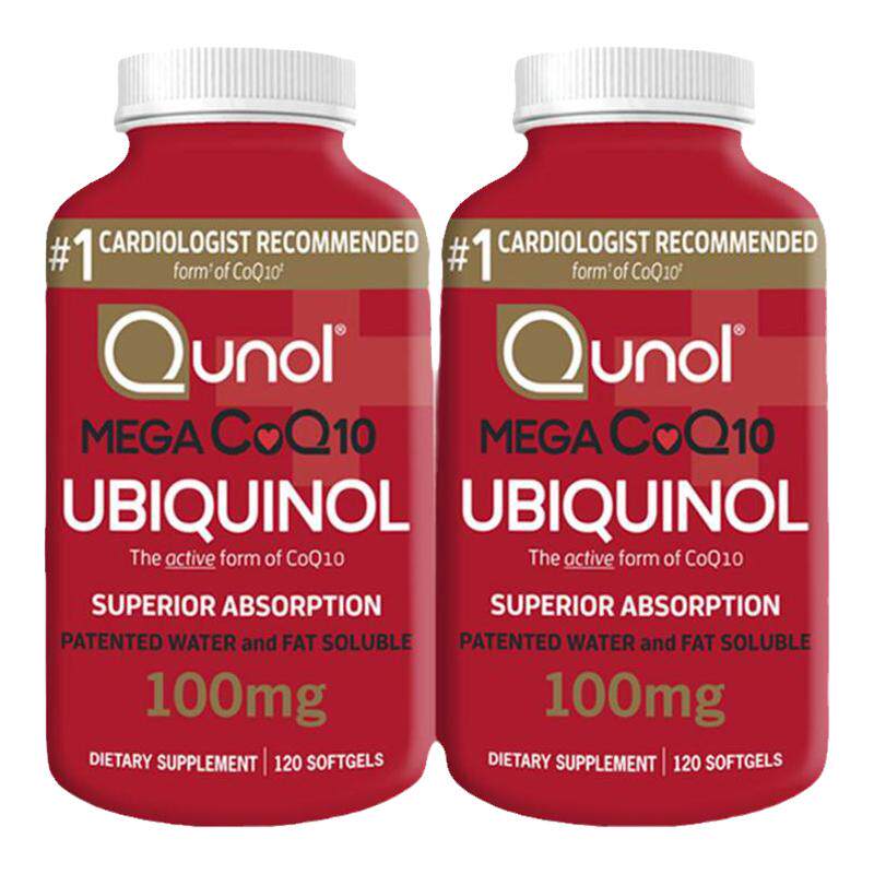 Qunol 超级泛醇120粒胶囊*2 还原型CoQ10辅酶q一10辅酶q10ql0美国