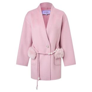 【商场同款】MAXRIENY羊绒羊毛大衣廓形25冬款狐狸毛口袋毛呢外套