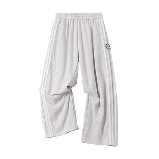 CoosRetro 美式条纹运动卫裤春季新款男士垂感直筒宽松休闲阔腿裤