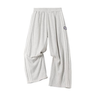 CoosRetro 美式条纹运动卫裤秋季新款男士垂感直筒宽松休闲阔腿裤