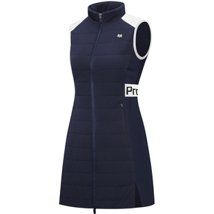 春季新款高尔夫女装修身马甲连衣裙女士衣服冬装女款运动棉服外套