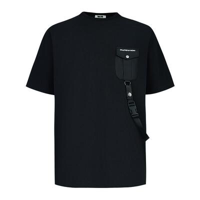 QUARTER IN NIGHT25夏季新款口袋背带短袖T恤