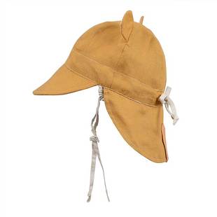 澳洲Bedhead0-3岁亚麻护脖防晒帽轻薄透气出游遮阳双面戴UPF50+