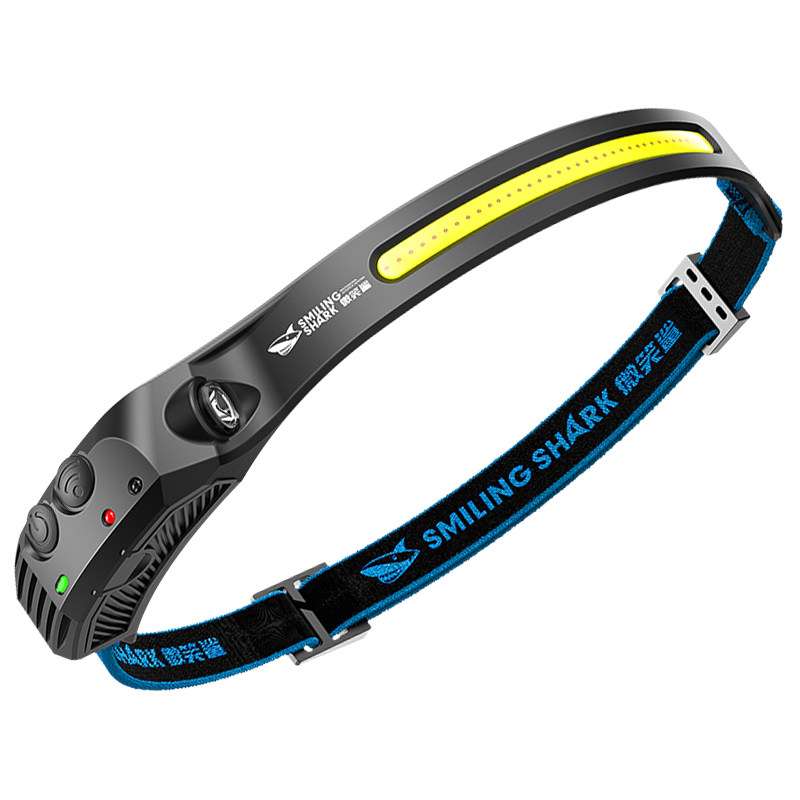 微笑鲨2026新款头灯强光超亮充电户外矿灯钓鱼专用夜钓灯头戴式