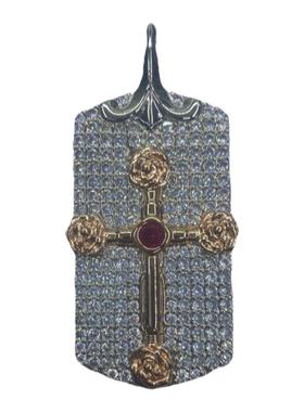 Mr.Blingggggg十字混色军牌吊坠