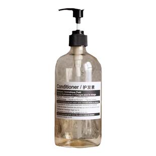 ins风北欧洗手洗发水沐浴露玻璃分装瓶 酒店民宿按压替换圆形空瓶